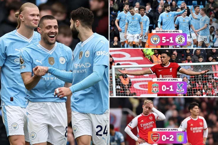 Man City vượt lên trong cuộc đua vô địch Premier League sau vòng 33